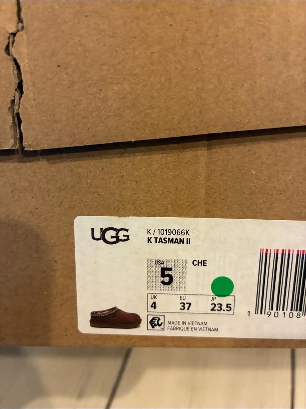 UGG kids  Chestnut Brown Suede Slip-On Clog with Shearling